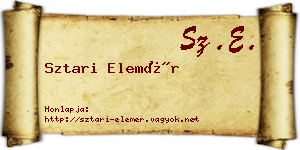 Sztari Elemér névjegykártya